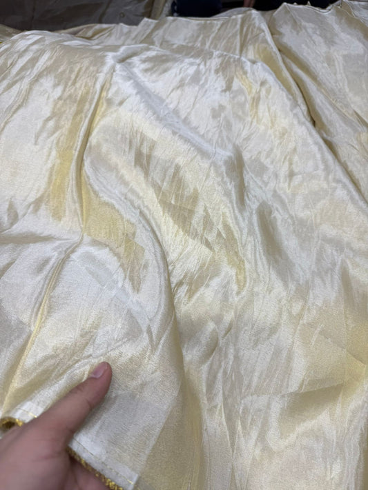 Cream Simar Fabric – Soft Shiny Plain Material | ₹250 per Meter