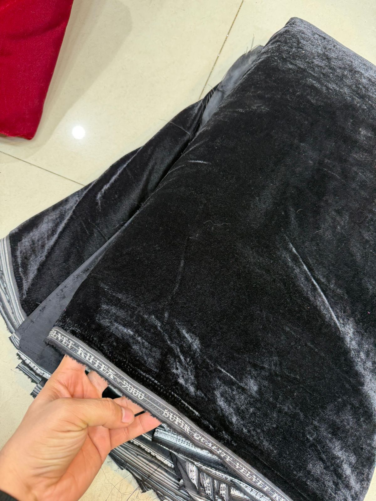 Black Velvet Fabric – Soft Premium Plain Material | ₹250 per Meter