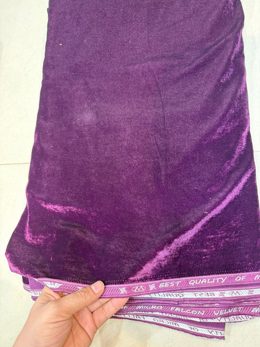 Purple Velvet Fabric – Soft Premium Plain Material | ₹250 per Meter