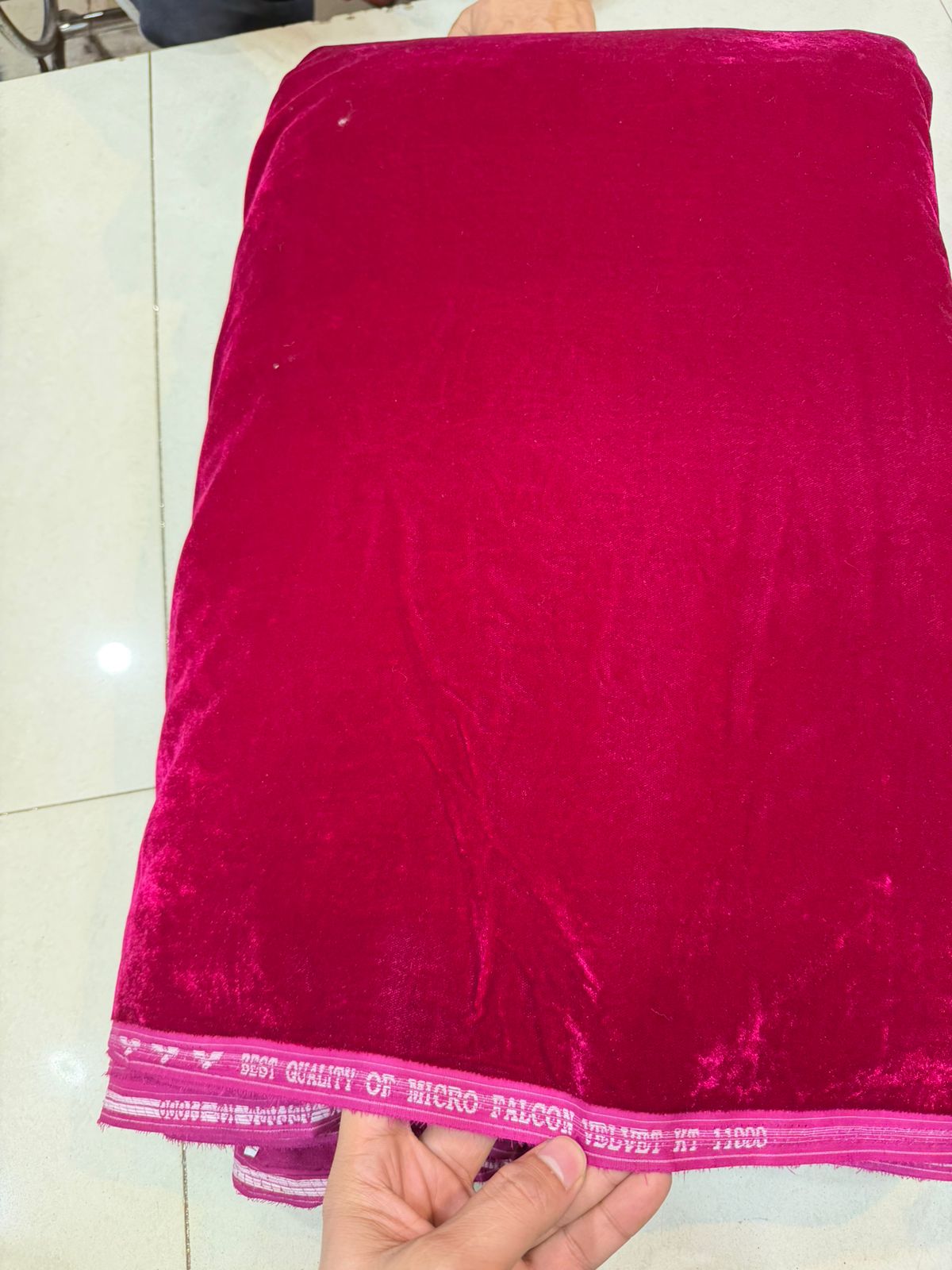 Rani Pink / Magenta Velvet Fabric – Soft Premium Plain Material | ₹250 per Meter