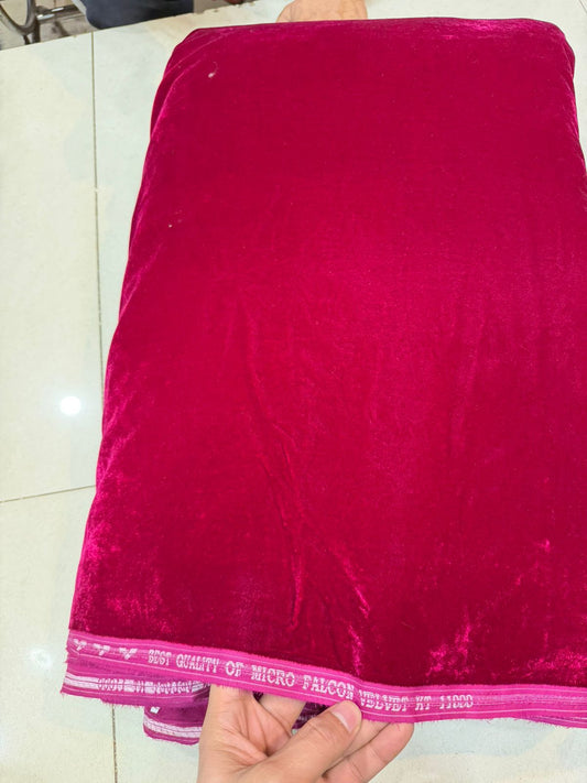 Rani Pink / Magenta Velvet Fabric – Soft Premium Plain Material | ₹250 per Meter