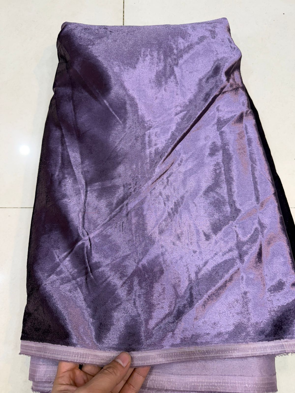 Lavender Velvet Fabric – Soft Premium Plain Material | ₹250 per Meter