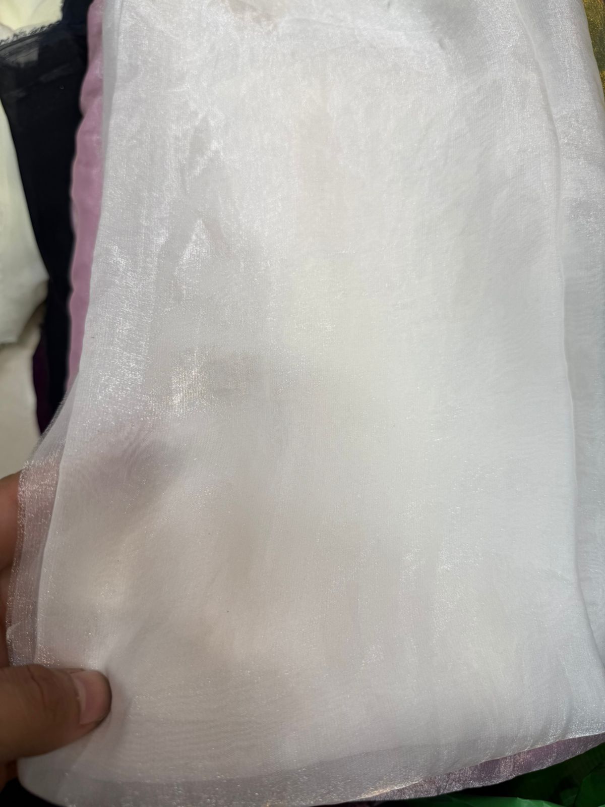 White Organza (Simar) Fabric – Plain Sheer Material | Per Meter