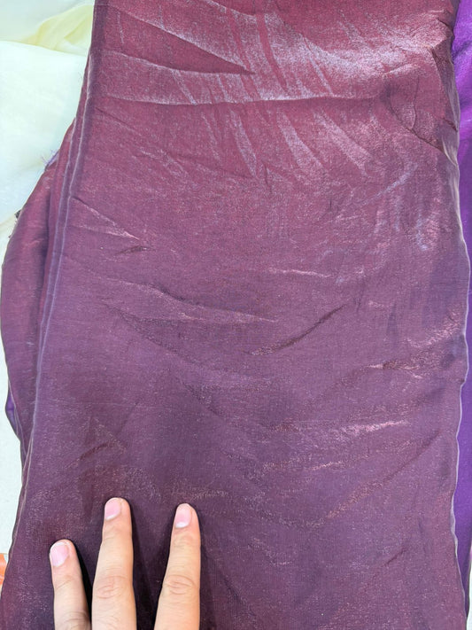 Wine Fendy Fabric | Plain Lightweight Shimmer Fendy | Dupatta & Dress Layering Fabric | ₹150 per Meter