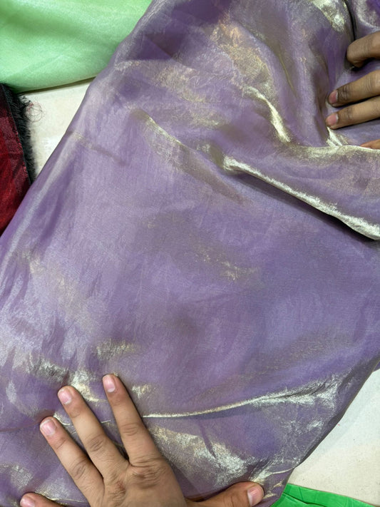 Lavender Fendy Fabric | Plain Shimmer Fendy Material | Lightweight Dupatta & Layering Fabric | ₹150 per Meter