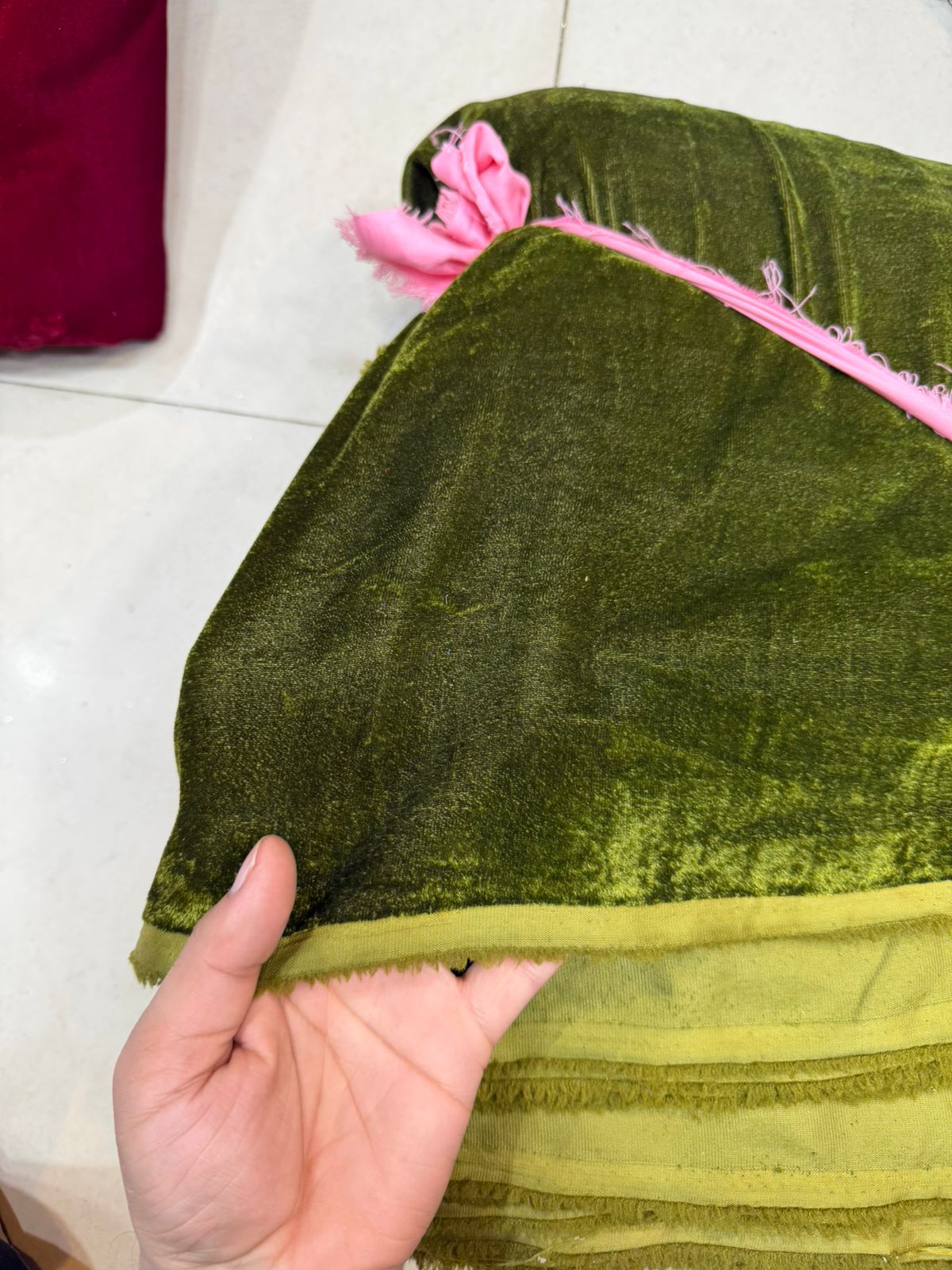 Mustard Yellow Velvet Fabric – Soft Premium Plain Material | ₹250 per Meter