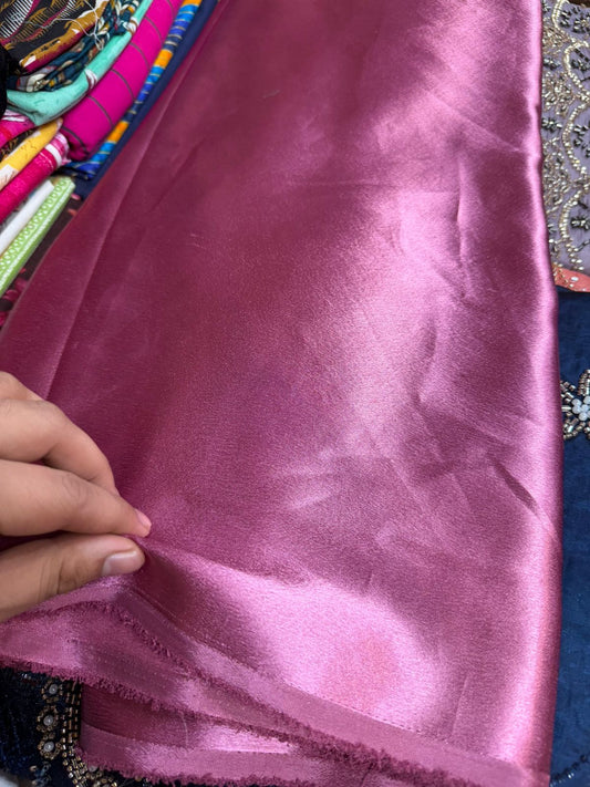 German Silk Fabric – Wine Pink | Soft Gloss Finish | Easy Stitching | ₹120 per Mete