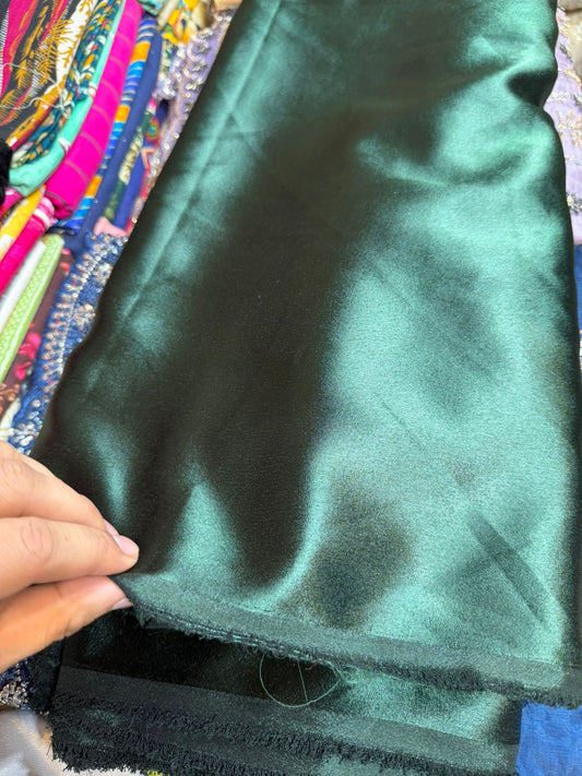 German Silk Fabric – Bottle Green Color | Premium Gloss Finish |