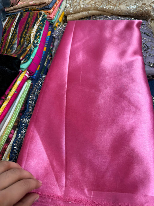 German Silk Fabric – Rose Pink Color | Soft Shiny Texture | ₹120 per Meter