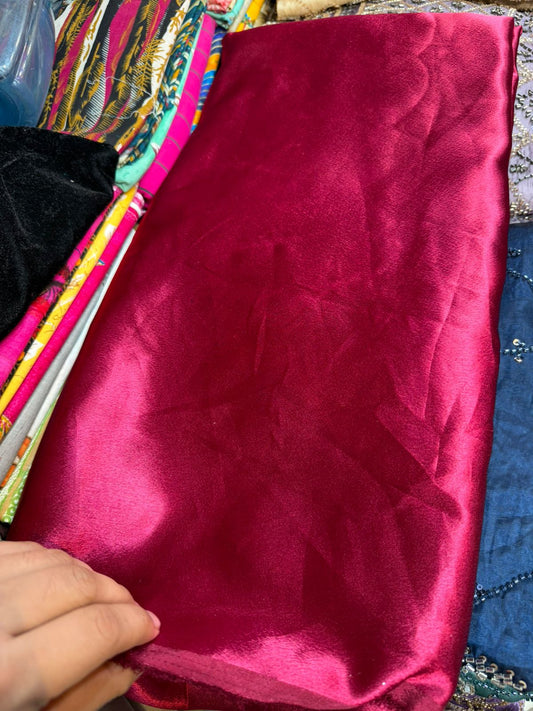 German Silk Fabric – Deep Wine Maroon Shade | Rich Gloss Finish |
