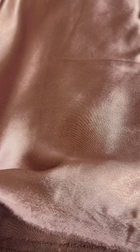 German Silk Fabric – Copper Brown | Rich Gloss Finish | Easy Stitching | ₹120 per Meter