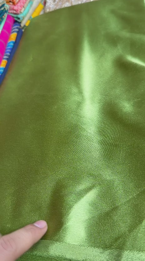 German Silk Fabric – Premium Olive Green Shade | Smooth Finish | 120₹ per Meter